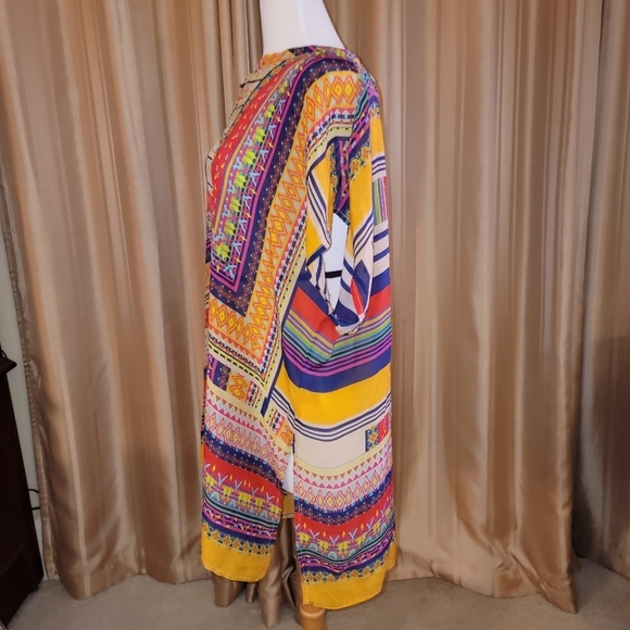 Johnny Was Woman's Brenda Multi colored Tunic Blouse Size Large - Picture 7 of 8